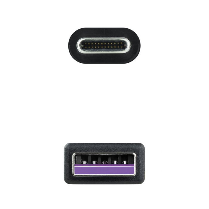 Nanocable Cable USB 2.0 USB-C a USB-A, 1.5 m, Negro